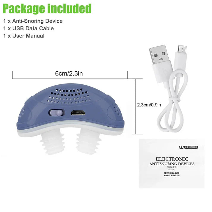 Smart Electronic Anti-Snoring Device – USB Rechargeable Nose Clip for Better Sleep