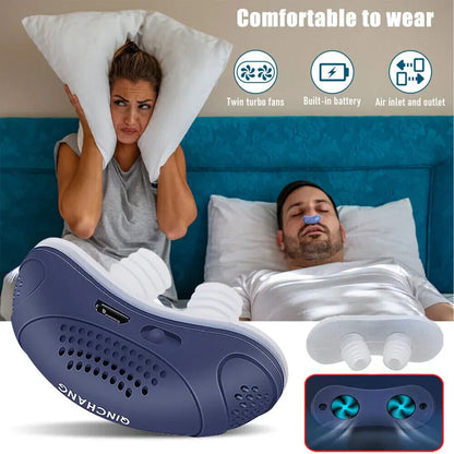 Smart Electronic Anti-Snoring Device – USB Rechargeable Nose Clip for Better Sleep