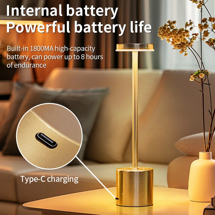 Simple Touch Sensor LED Table Lamp – Rechargeable & Elegant